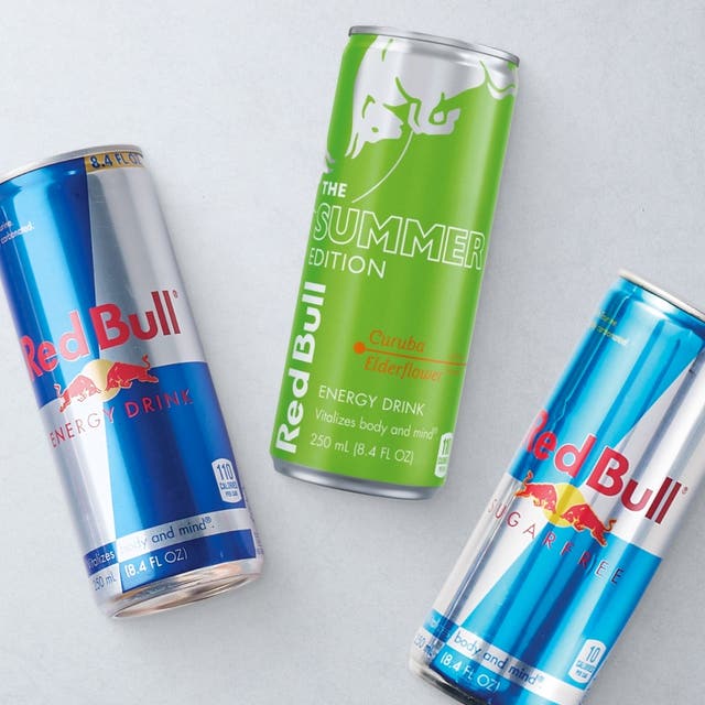 RedBull energy drinks, summer edition, sugar free and original 