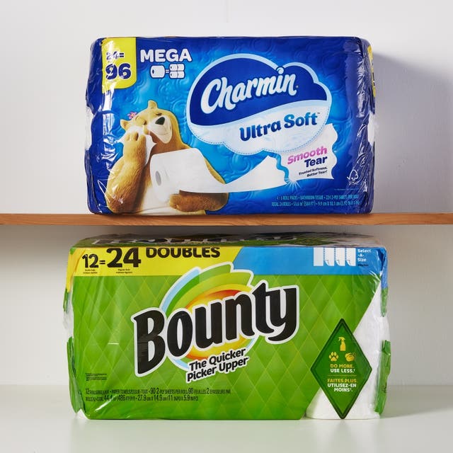 Charmin ultra soft and Bounty paper towels