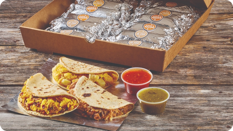 A box of True Texas Tacos