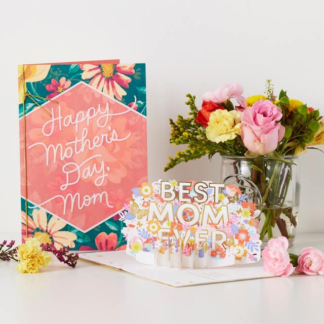 Mother's Day Hallmark cards with flowers in a vase