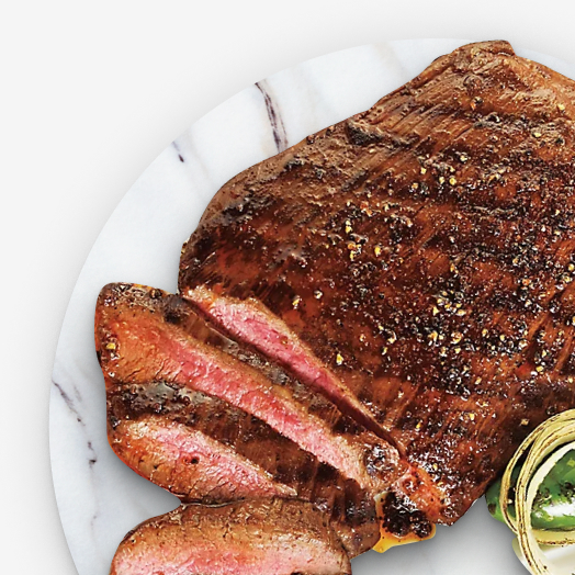 Steak sliced into pieces 