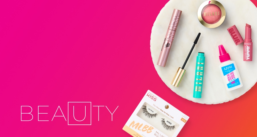 Beauty products side by side