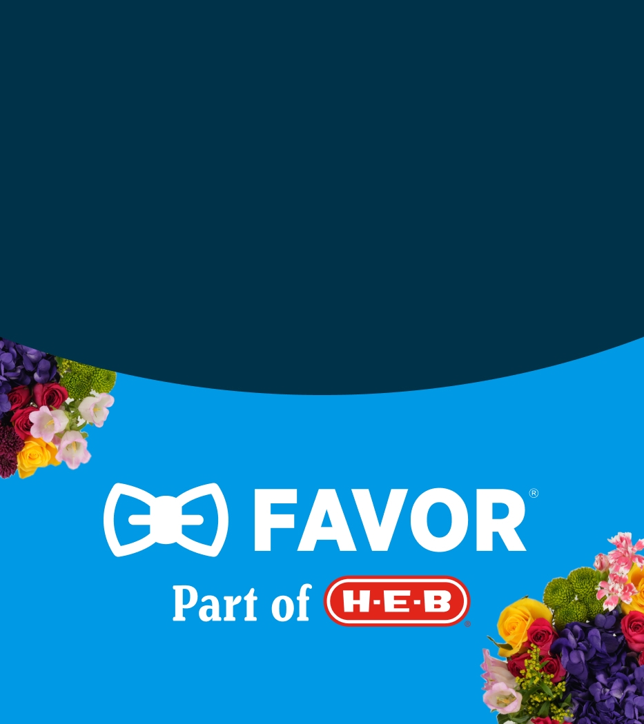Favor Delivery logo with colorful flower arrangement