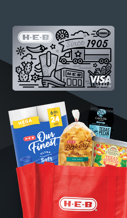 Advertisement for HEB Credit Card. Click for product page.