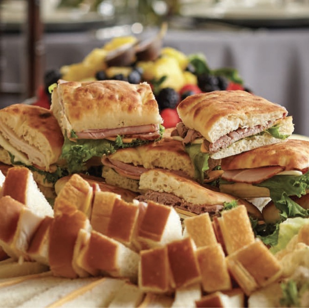 A platter of sandwiches