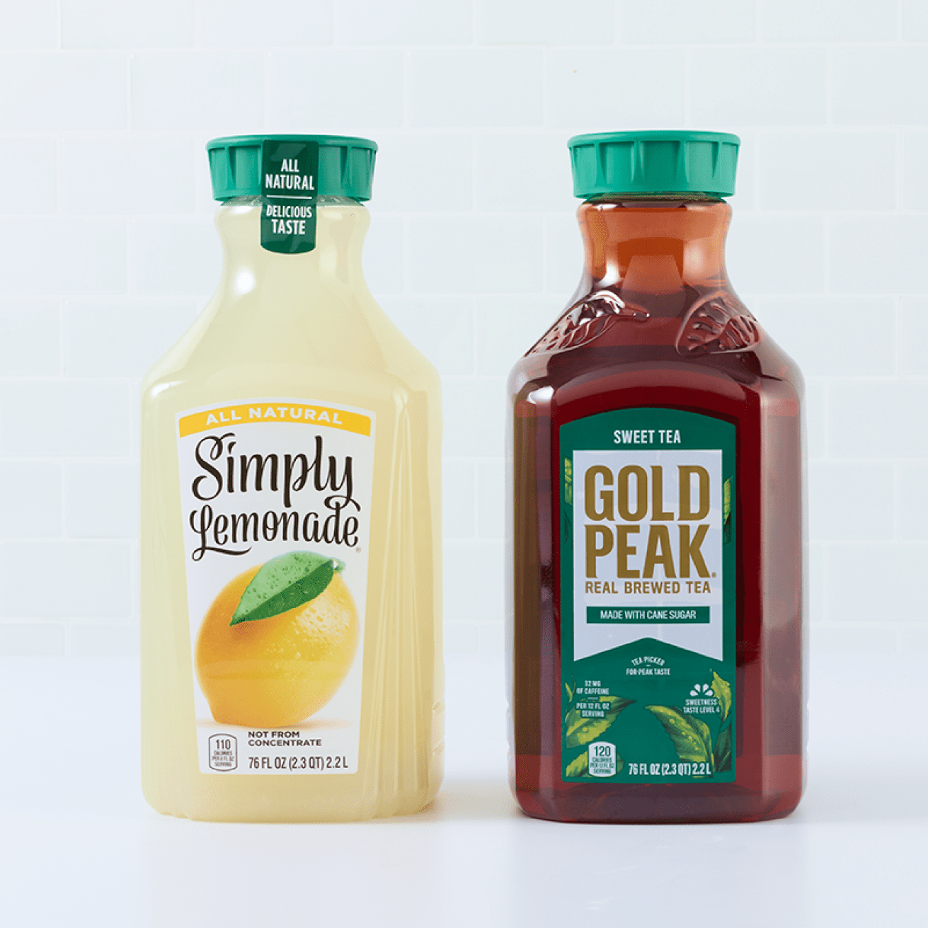 Simply lemonade and gold peak tea