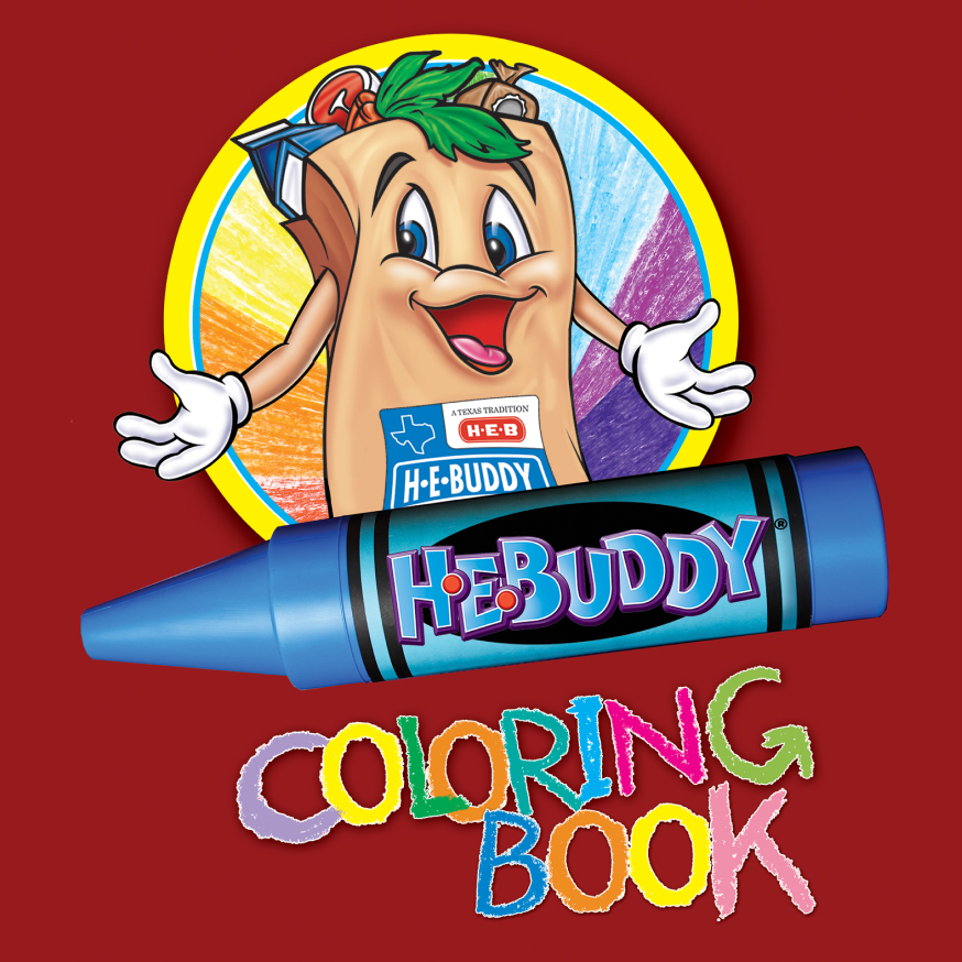 A blue H‑E‑Buddy crayon