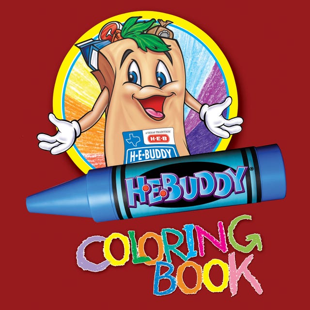 A blue H‑E‑Buddy crayon