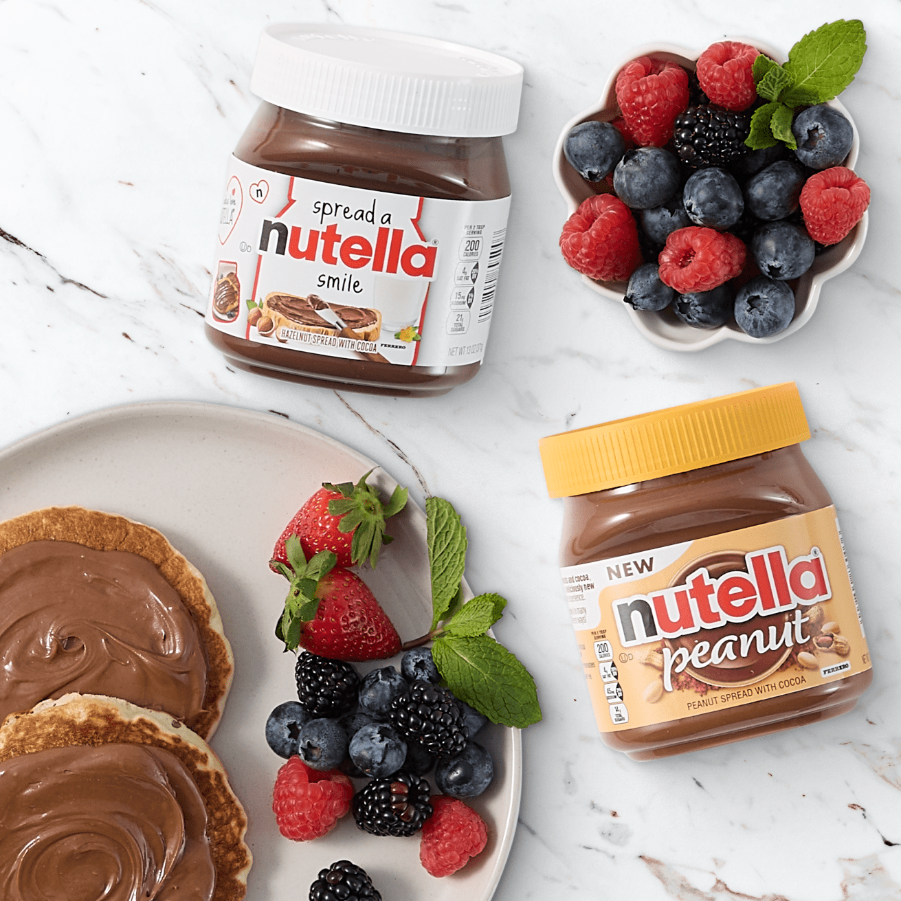 Nutella spread and new nutella peanut