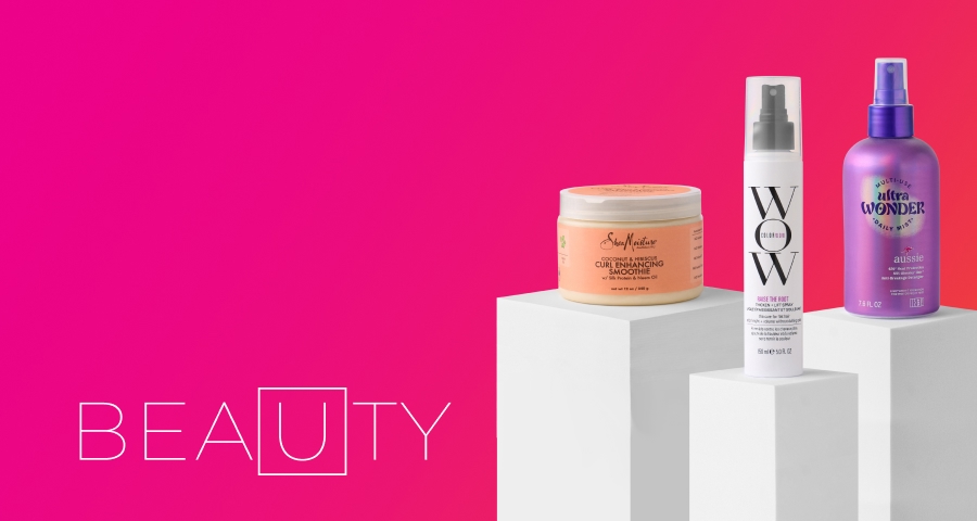 Beauty products side by side