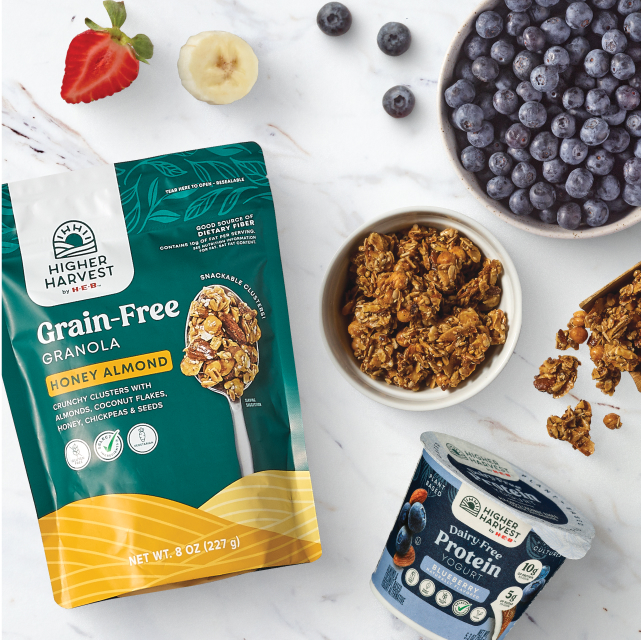 Higher Harvest Grain Free Granola and Higher Harvest Dairy Free Protein Blueberry Yogurt 