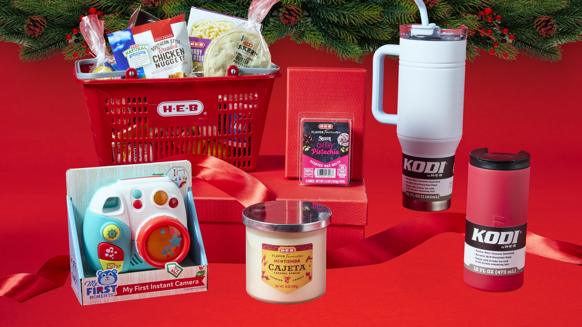 H‑E‑B gifts laid out