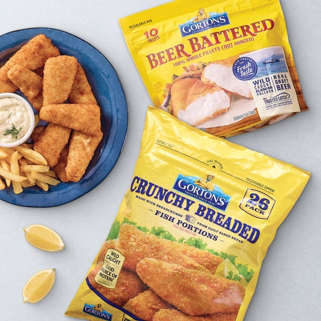 H‑E‑B Meal Simple Shrimp Alfredo pasta meal in a black microwaveable container.