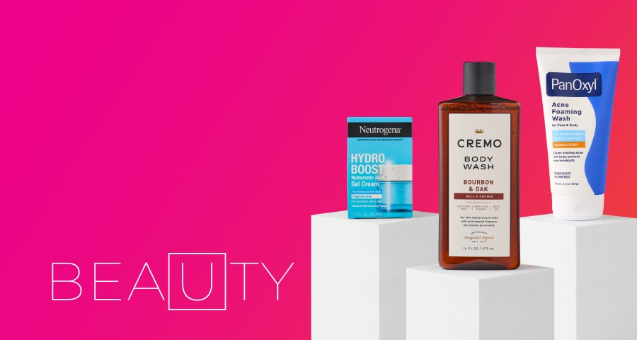 Beauty products side by side