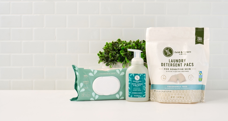 Field & Future products side by side on a counter-top